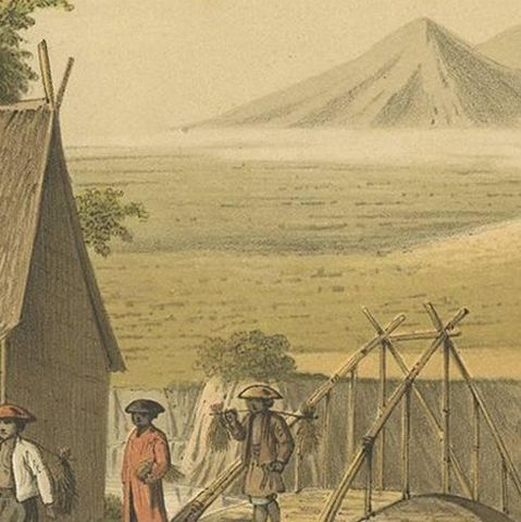 Antique Print of the Cipancar River ‘Java’ by M.T.H. Perelaer, 1888, close-up 2