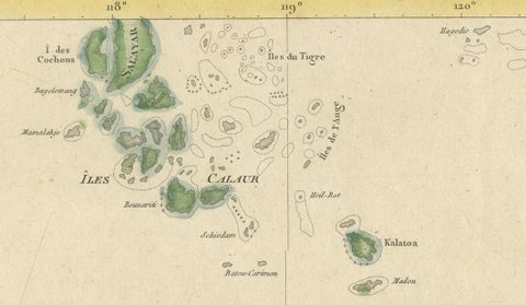 Antique Map of Flores, Timor and the Sunda Islands, French, c.1790, close-up 6
