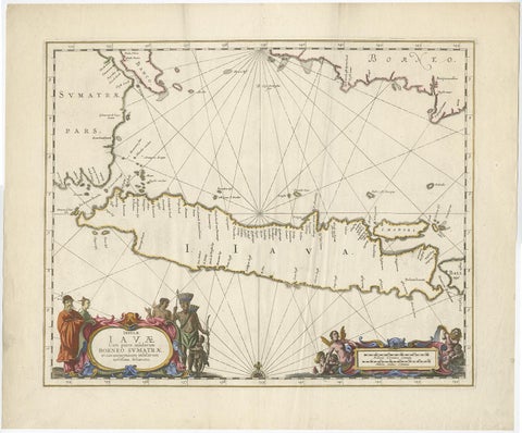 Antique Map of Java by Janssonius, circa 1650, view 3