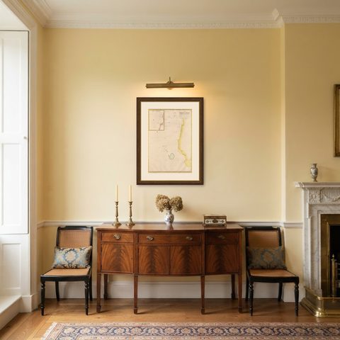 Large Antique Map of the west coast of Celebes, Sulawesi, Indonesia, shown framed in a room, true to size