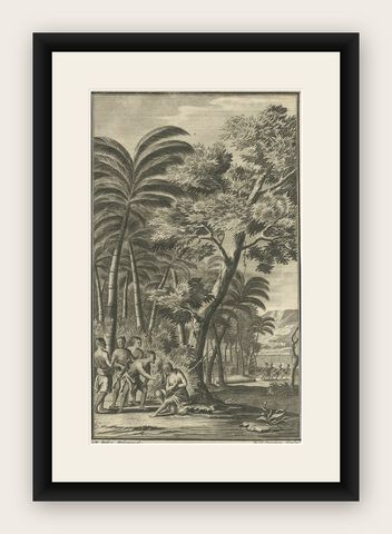Antique Print of Commander de Graauw by Valentijn, 1726, shown framed