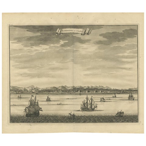 Antique Print of Samboepo by Valentijn, 1726