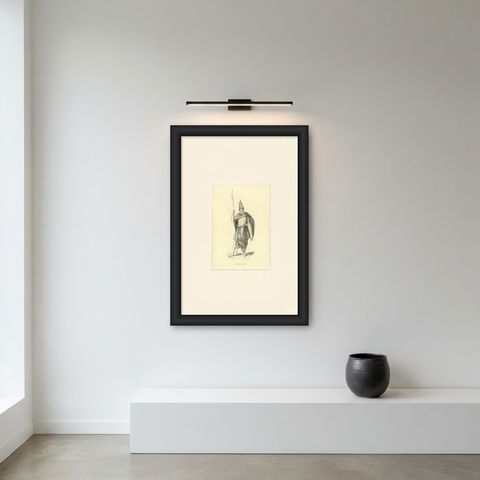 Native of the Island of Rotti, Antique Wahlen Costume Print, 1843-1844, shown framed on a wall, true to size