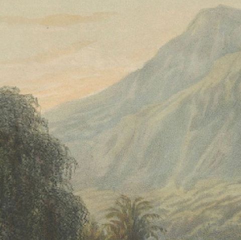 Wedding Procession in the Salak Valley, Puncak, Java Cultural Lithograph, 1872, close-up 3