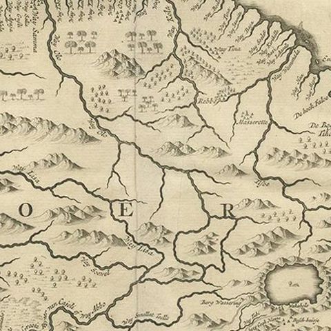 Antique Map of Boero in Indonesia by Valentijn, 1726, close-up 2
