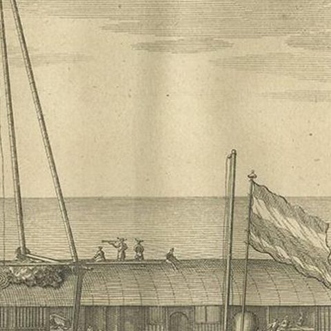 Antique Print of the Coracora Fleet by Valentijn, 1726, close-up 2