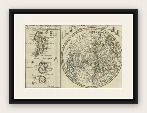 Nice Sheet of the Sangihe Archipelago in Indonesia & California Island, 1788, shown framed