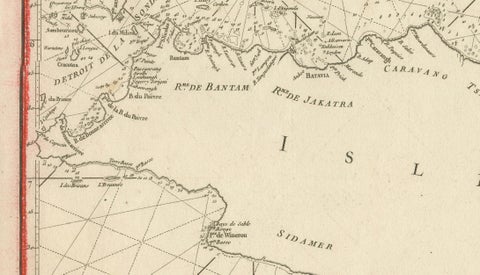 Antique Sea Chart Java Indonesia, Mannevillette Neptune Oriental 1775, close-up 4