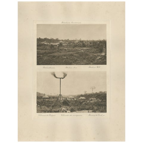 Petroleum Fields with Gas Flares, Aceh, C.J. Kleingrothe Photo c.1910