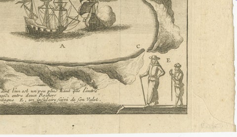Solor Island View, Indonesian Harbor Engraving, French Voyage Plate c.1700, close-up 5