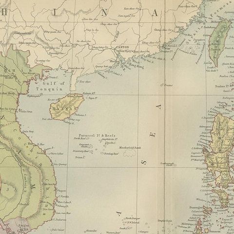 Antique Map of the East Indies by A & C. Black, 1870, close-up 1