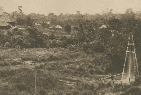 Petroleum Fields with Gas Flares, Aceh, C.J. Kleingrothe Photo c.1910, close-up 6