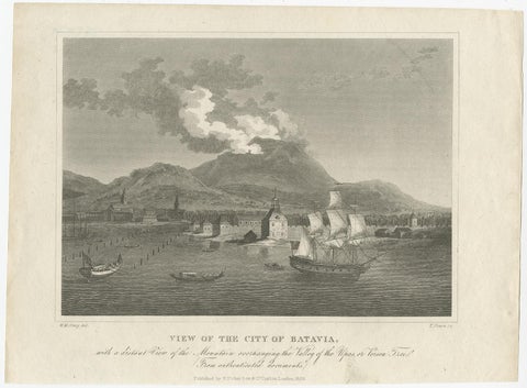 Antique Print of the Harbour Sunda Kelapa of Batavia in the Dutch Indies, 1826, view 2