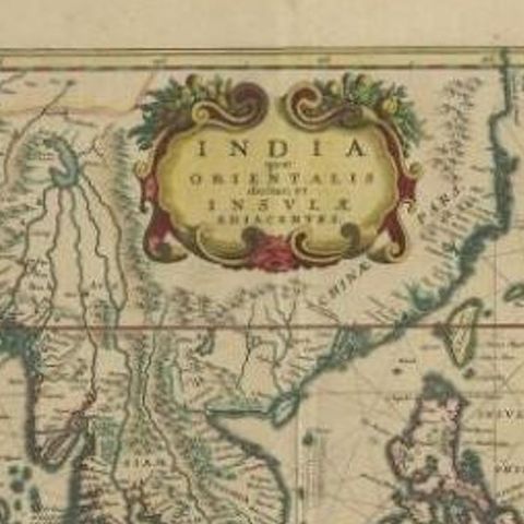 Original Antique Map of the East Indies (Indonesia) by Janssonius, c.1644, close-up 1