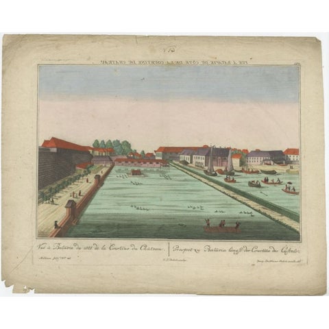 Antique Print of Batavia Castle in Nowadays Jakarta, Indonesia, circa 1770, view 2