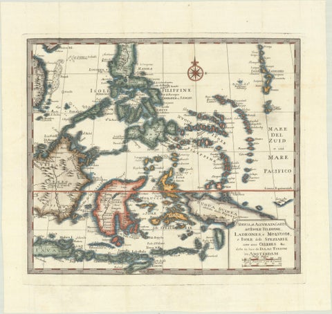 Antique Map of the Philippines & Eastern Indonesia: Spice Islands by Tirion 1738, view 2