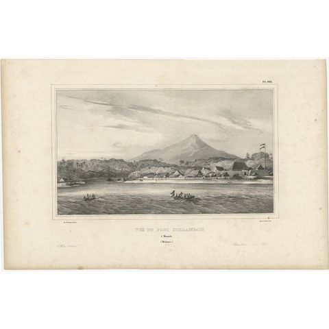 Antique Print of a Dutch Fortress in Manado Bay, Sulawesi, Indonesia, 1833, view 2