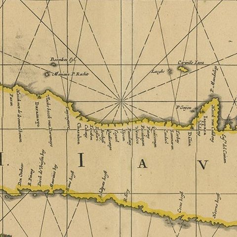 Antique Map of Java in The Dutch East Indies, Now Indonesia, c.1690, close-up 2