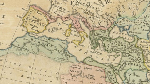 Islamic World Map with Africa, Middle East, India, Indies, Wilkinson 1817, close-up 4