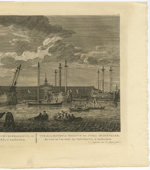 Antique Print of the 'Oostindisch-Zeemagazyn' in Amsterdam by H.P. Schouten, view 4