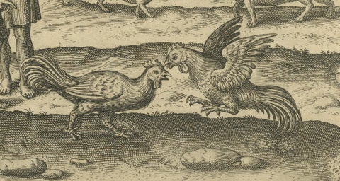 The Cockfight of Java: A 1601 de Bry Engraving of Cultural Pastimes, close-up 4
