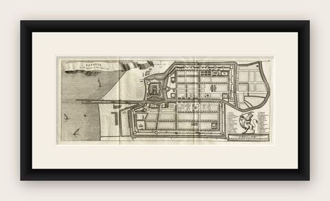 Antique Map of Batavia 'Jakarta, Indonesia', the Dutch East-Indies, 1782, shown framed