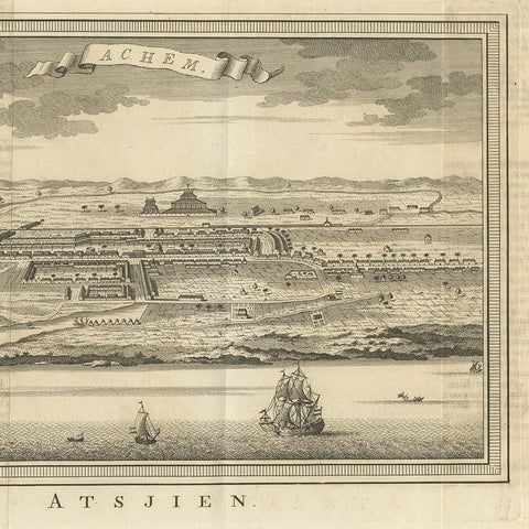 Antique Print of Atjeh by Van der Schley '1756', view 4
