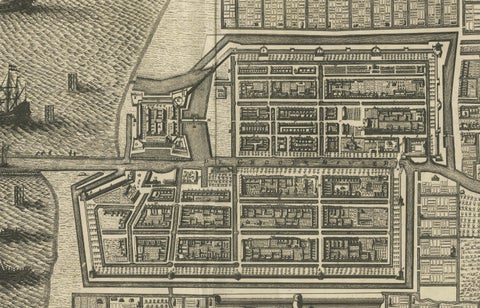 Rare 1681 Map of Batavia: Detailed Dutch Colonial Era Cartography, 1681, close-up 6