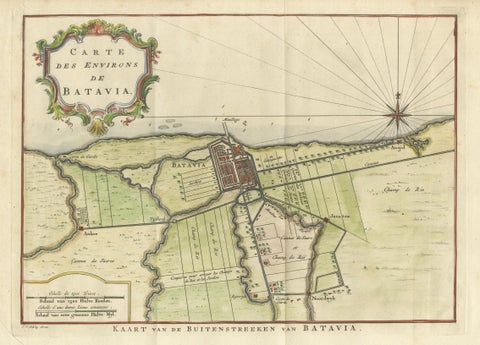 Map of Batavia’s Surroundings with Early Reference to Jakarta, Indonesia, c.1770, close-up 6