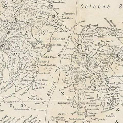 Antique Map of the Malay Archipelago by Walker, 1911, close-up 2