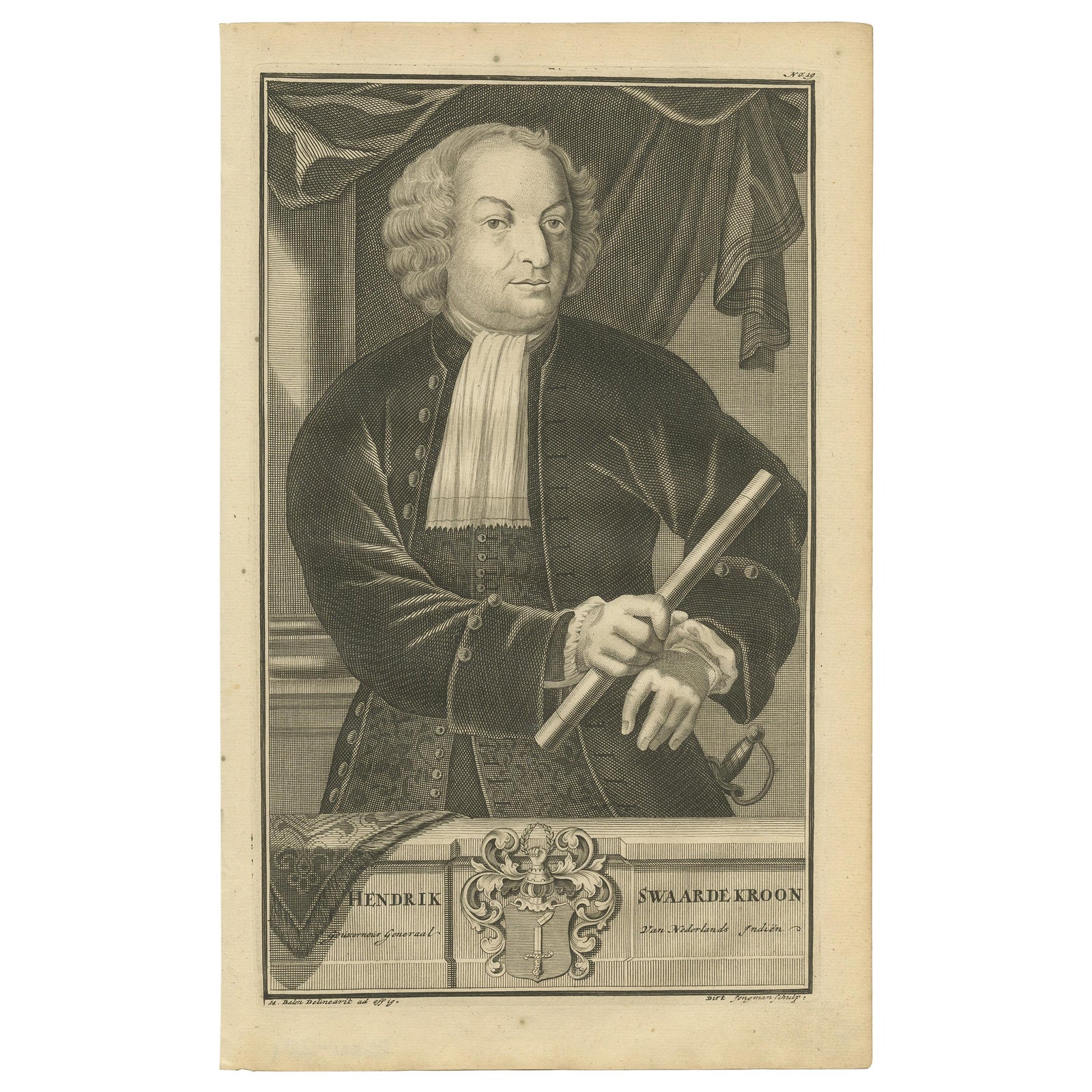 Portrait of Hendrick Zwaardecroon Governor-General of the Dutch East Indies 1726