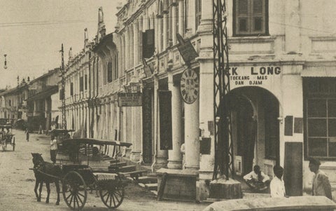 Kesawan Street from North, Medan, Dutch East Indies, Antique Photogravure c.1900, close-up 3