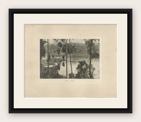 Laut Tador Lake, Sumatra, Antique Kleingrothe Photogravure c.1900, shown framed