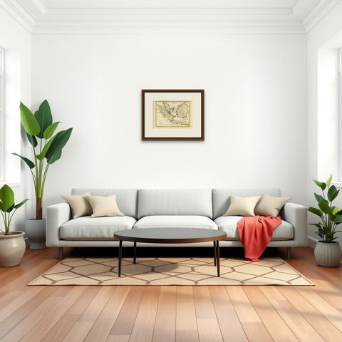 Old Original Antique Map of the Sunda Islands of Indonesia, 1756, shown framed in a room, true to size
