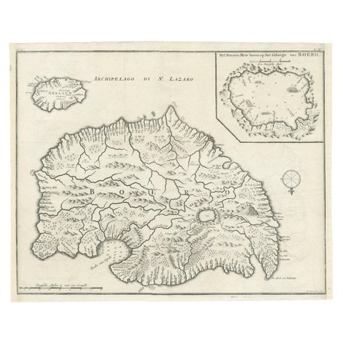 Antique Map of Buru Island, Indonesia, c.1725