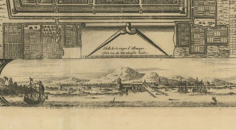1728 Map of Batavia Castle & City, Java, Van der Aa after 1669, close-up 4