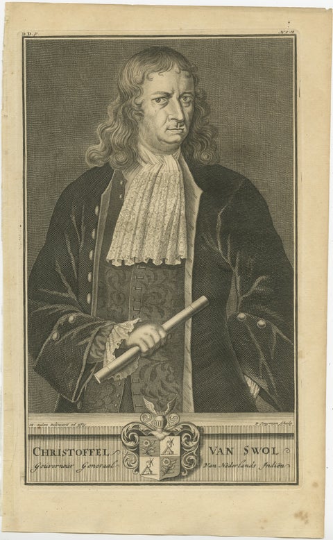 Engraving of Distinguished Governor-General of the VOC Christoffel van Swol 1724, view 2