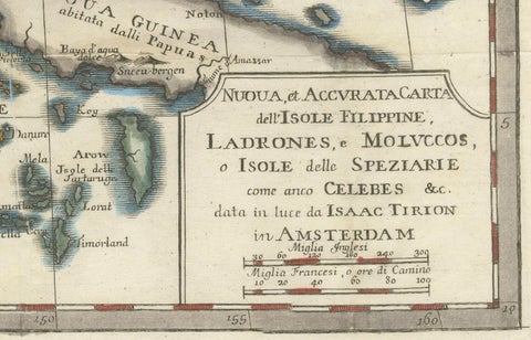 Antique Map of the Philippines & Eastern Indonesia: Spice Islands by Tirion 1738, close-up 1