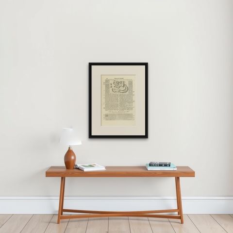 Antique Map of the Banda Islands or Spice Islands, Moluccas, Indonesia, 1697, shown framed on a wall, true to size