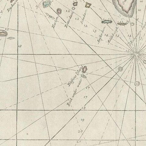 Two Antique Sea Charts of the Thousand Islands between Batavia and Bantam, c1734, close-up 3