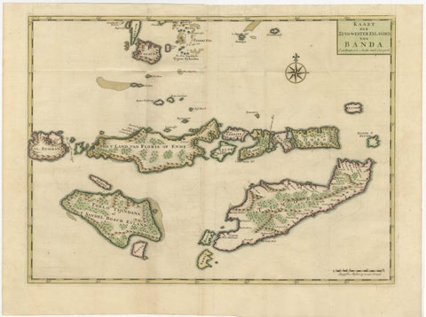 Old Antique Map of the Sumbawa, Flores, Timor in the Banda Region of Indonesia, view 2