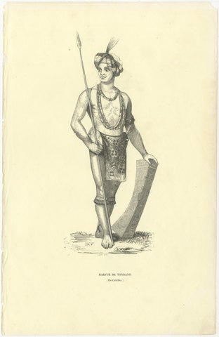 Harfur of Tondano, Antique Wahlen Costume Print, 1843-1844, view 2