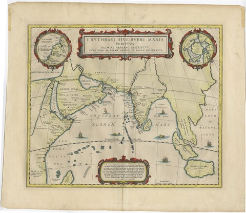 Old Map of Ancient Times covering Egypt Towards Arabia and India to Java, c.1660, view 2