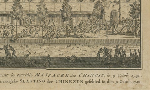 1740 Batavia Chinese Massacre Engraving, Dutch Colonial Indonesia, close-up 4