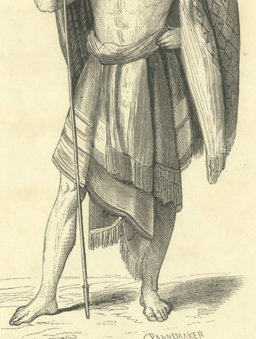 Native of the Island of Rotti, Antique Wahlen Costume Print, 1843-1844, close-up 2