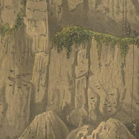 Antique Print of the Gunung Balong Mountain by M.T.H. Perelaer, 1888, close-up 2