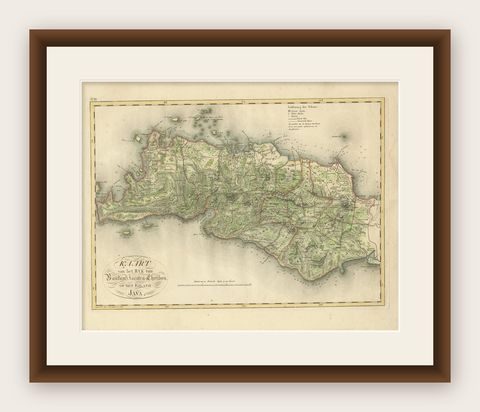 Antique Map of Bantam, Jakarta and Cirebon by Van den Bosch '1818', shown framed