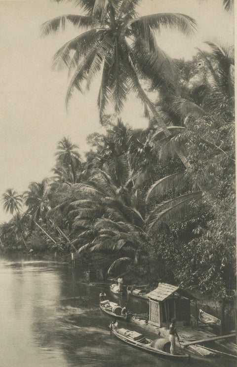 Wampu River & Sultan of Langkat Palace near Medan, Dutch East Indies c.1910, close-up 3