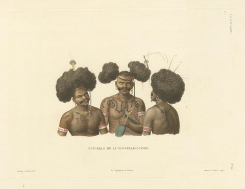 Antique Print of Natives of New Guinea, view 3