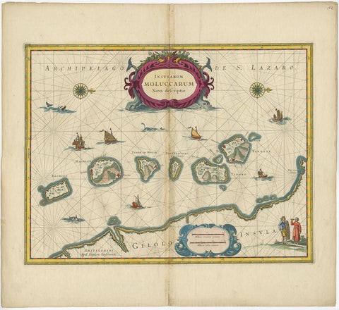 Beautiful Antique Map of the Moluccas or Spice Islands, Indonesia, ca.1650, view 2